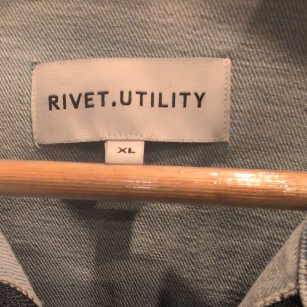 Rivet Utility Trendsetter Denim Romper XL Light Wash Zip Front Tie Waist Jumpsui - Picture 3 of 15